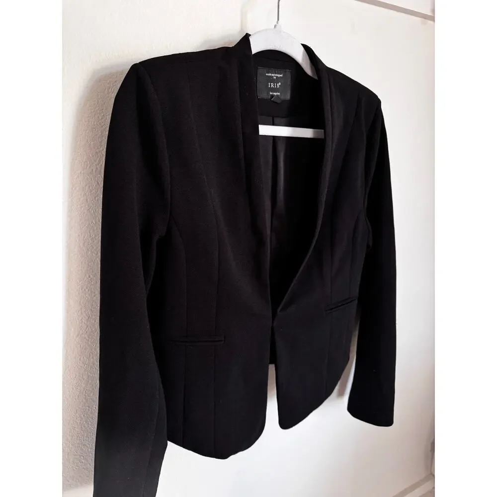 Iris Women’s Blazer Long‎ Sleeve Jacket Large Black Professional Work